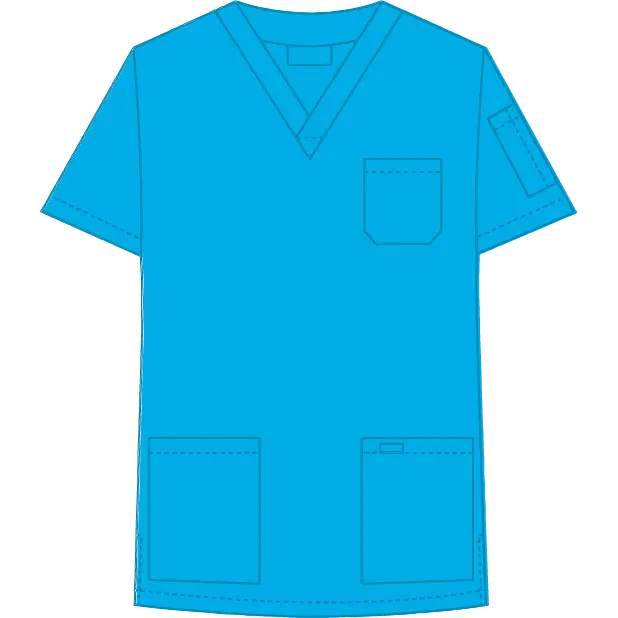 310T V-Neck UNISEX Scrub Top - Theatrewrap