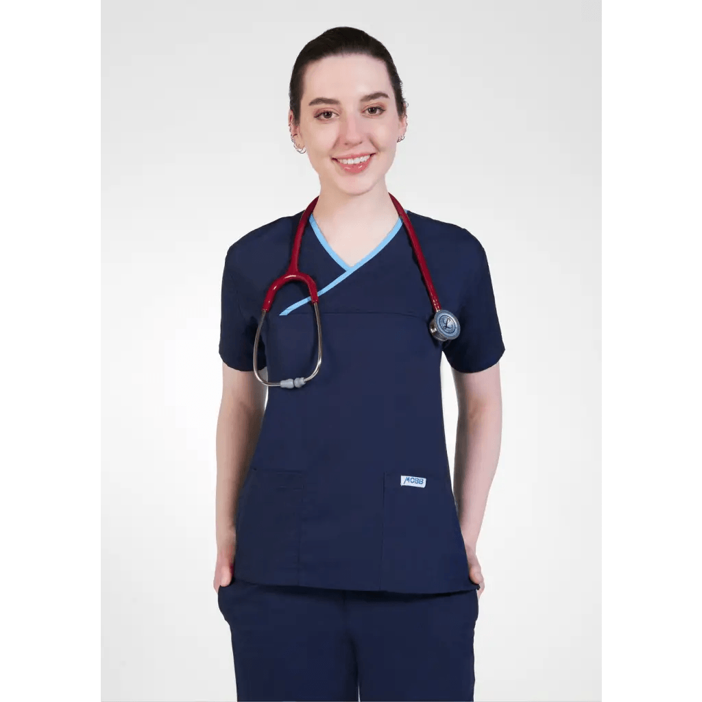 323T CRISS CROSS SCRUB TOP - Theatrewrap