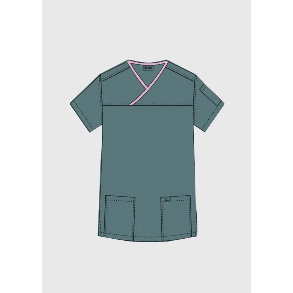 323T CRISS CROSS SCRUB TOP - Theatrewrap