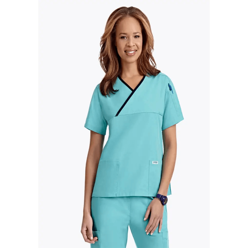 323T CRISS CROSS SCRUB TOP - Theatrewrap