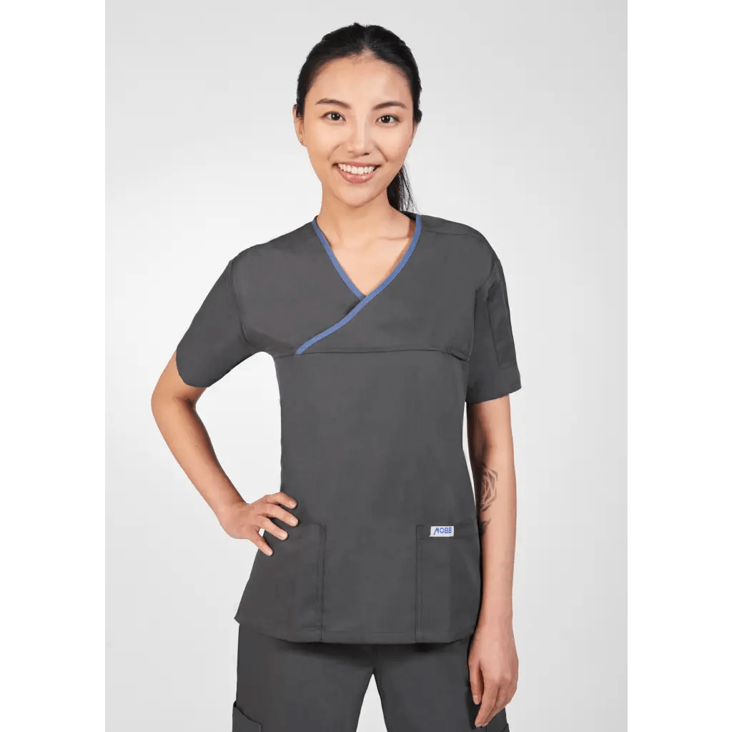 323T CRISS CROSS SCRUB TOP - Theatrewrap