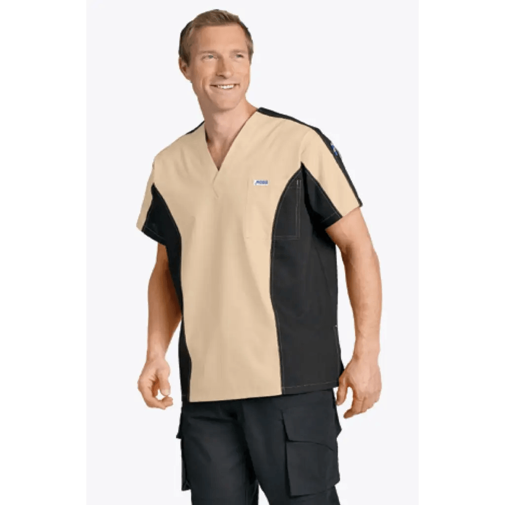 409T MEN'S TWO TONE SCRUB TOP - Theatrewrap