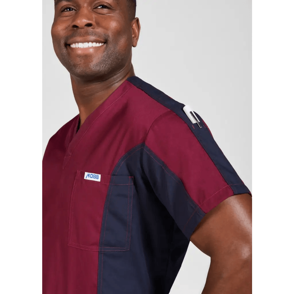 409T MEN'S TWO TONE SCRUB TOP - Theatrewrap