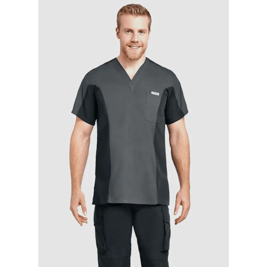 409T MEN'S TWO TONE SCRUB TOP - Theatrewrap